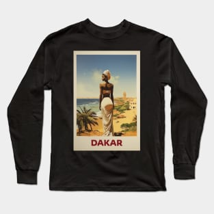 Dakar, Senegal, Travel Poster Long Sleeve T-Shirt